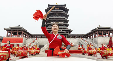 江蘇泗洪:百鼓齊鳴迎新春